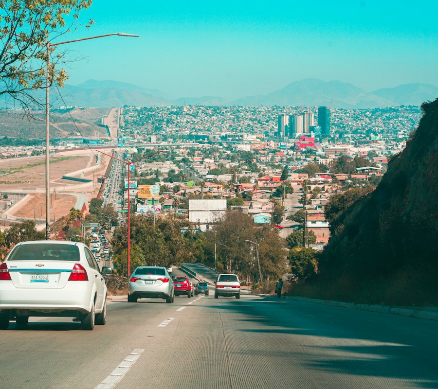 Tijuana city street and buildings