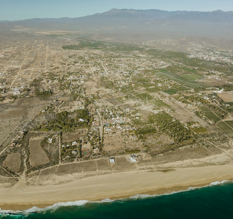 Aerial view of Baja California coastal community